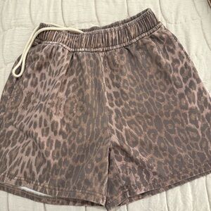 Gilded Intent from Buckle Brown Leopard Print Athletic Shorts